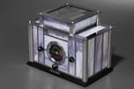 Radio-Glo Stained Glass + Chrome Radio in Lavender Swirl - Prototype